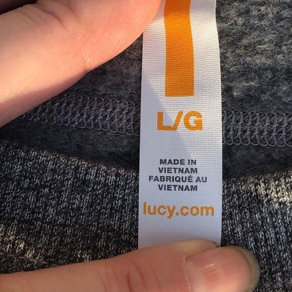 Lucy Activewear 2 Tone Gray Long Sleeve Sweatshirt - Picture 6 of 10